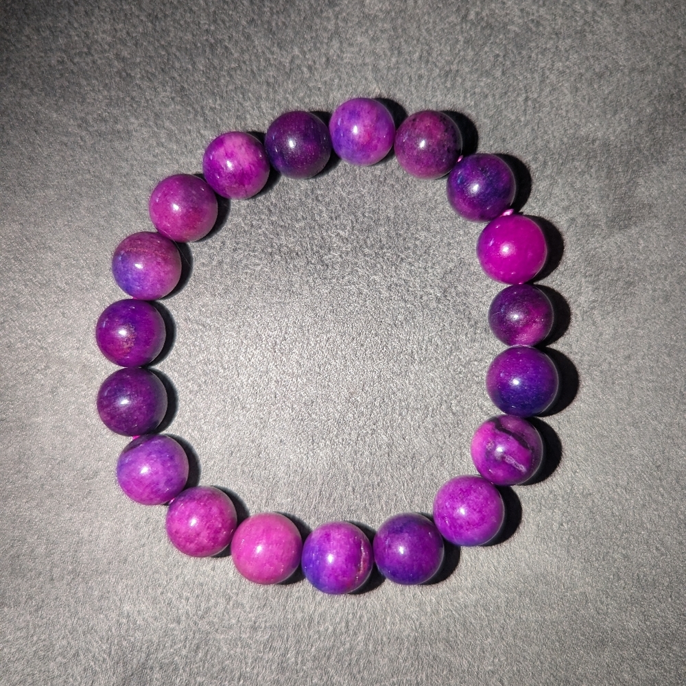 10mm Pink-Purple Agate Bracelet